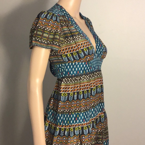 WHAT COMES AROUND 100% SILK ANTHRO SHORT-SLV DRESS - Picture 4 of 8